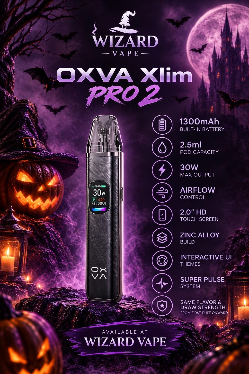 OXVA XLIM PRO 2 in Black Warrior, front and back